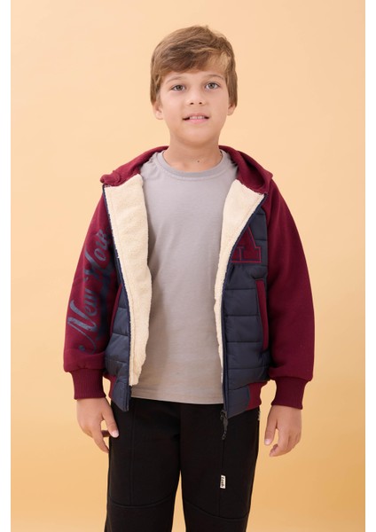 Erkek Çocuk Içi Peluşlu Kapitone Kapüşonlu Kolej Ceket – Lacivert fiyatları