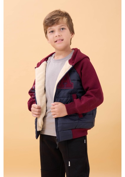 Erkek Çocuk Içi Peluşlu Kapitone Kapüşonlu Kolej Ceket – Lacivert fırsatları