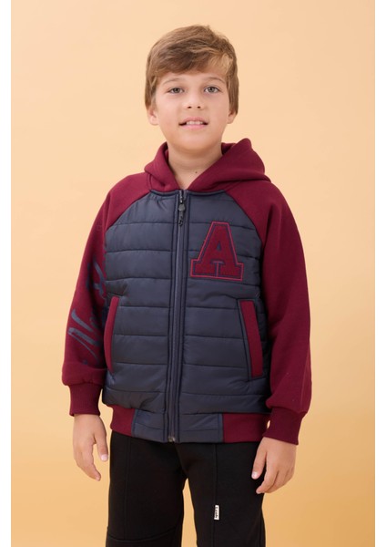 Erkek Çocuk Içi Peluşlu Kapitone Kapüşonlu Kolej Ceket – Lacivert indirimleri