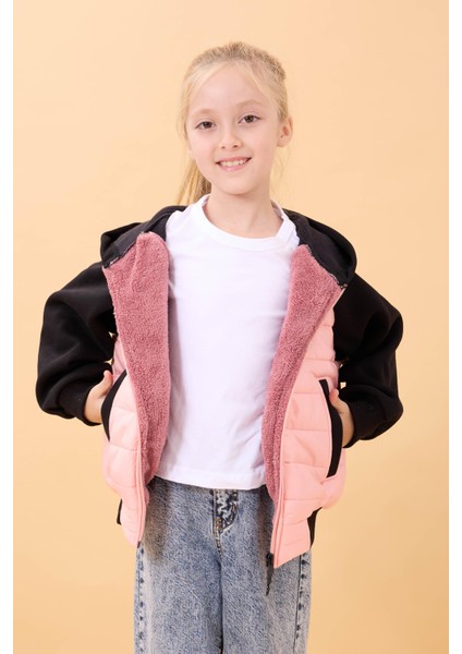 Kız Çocuk Içi Peluşlu Kapüşonlu Kapitone Kolej Ceket – Yavruağzı fiyatları