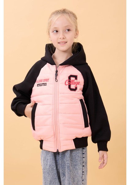Kız Çocuk Içi Peluşlu Kapüşonlu Kapitone Kolej Ceket – Yavruağzı modelleri