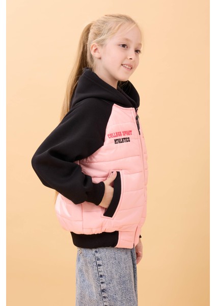 Kız Çocuk Içi Peluşlu Kapüşonlu Kapitone Kolej Ceket – Yavruağzı indirimleri