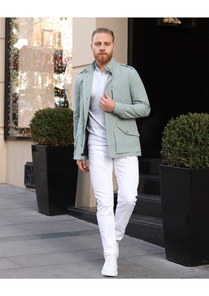 Mevsimlik Şık Fermuarlı Mont Mint Yeşili fiyatları