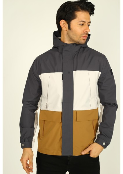 Antrasit Kapüşonlu Erkek Mevsimlik Mont / Ceket (Ince Kumaş) fırsatları