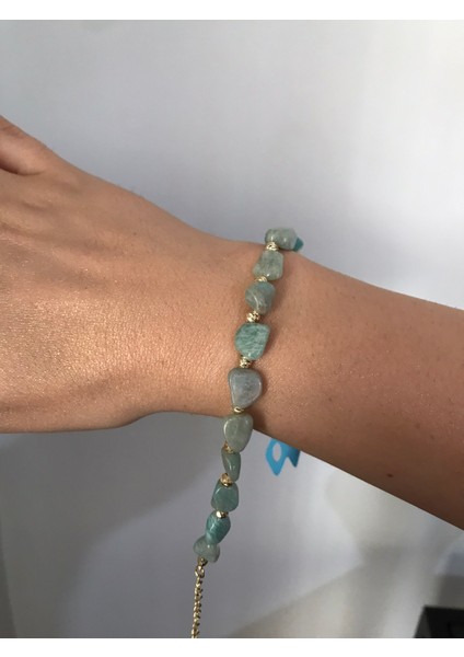 Amazonit Doğal Taş Bileklik – Pozitif Enerji ve Şifa Için Kadın Takı Modeli