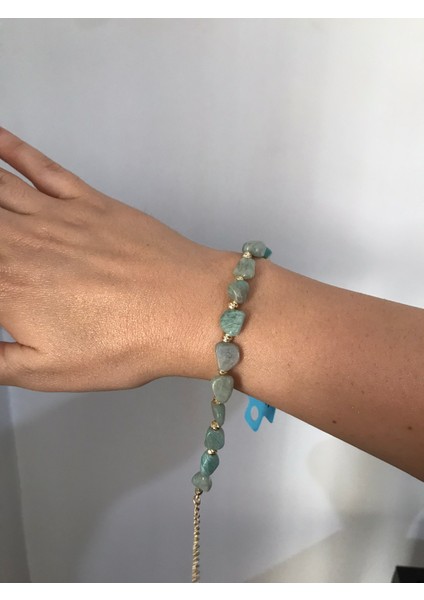 Amazonit Doğal Taş Bileklik – Pozitif Enerji ve Şifa Için Kadın Takı Modeli fiyatları