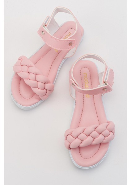 Cırtlı Örgülü Çocuksandalet 24-29 Pudra indirimleri