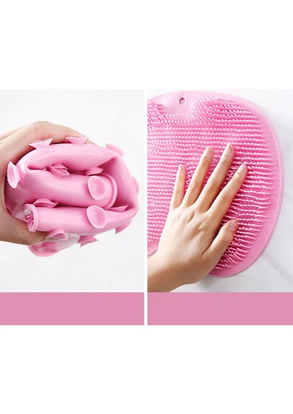 Vantuzlu Silikon Banyo Fırçası ile Ayak Masaj Pedi, Sırt Kesesi ve Vücut Yıkama Lifi – Duşta Konforlu, Hijyenik ve Rahatlatıcı Kullanım İçin Çok Amaçlı Banyo Aksesuarı