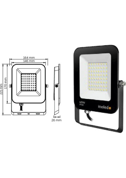 Inoled 50W LED Projektör (Amber) fiyatları