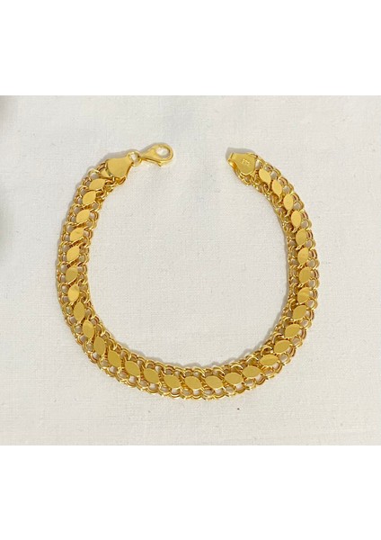 Geniş Pullu Altın Bileklik