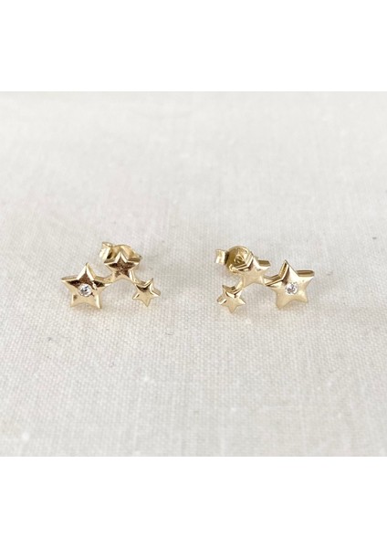 Yıldızlı Altın Küpe