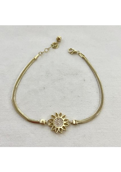 Balık Sırtı Zincirli Güneş Altın bileklik