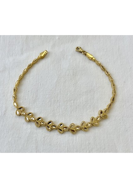 Parlak Desenli Altın Bileklik