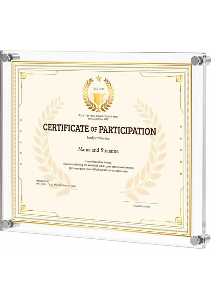 35X45 cm Pleksi Duvar Sertifika Çerçevesi – Şeffaf, Vidalı, Diploma & Duyuru Panosu modelleri