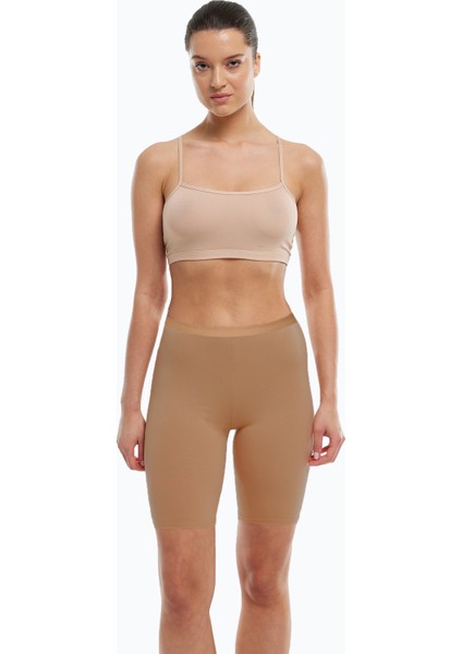 Kadın 3 Adet Cappuccino Iç Göstermeyen Görünmez Dizüstü Iz Yapmayan Modal Yüksek Bel Tayt 3M113 modelleri