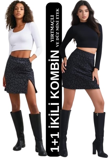 1+1 Yırtmaçlı ve Yırtmaçsız Mini Etek