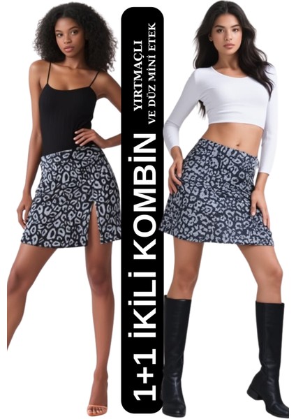 1+1 Yırtmaçlı ve Yırtmaçsız Mini Etek