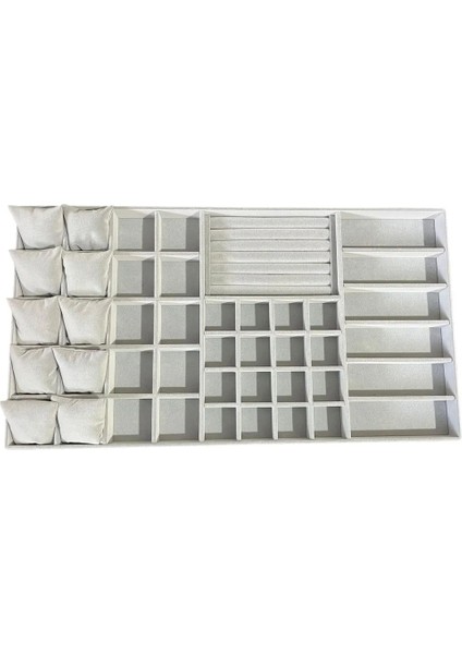 Süet Kumaş 70/38 cm Süet Kaplama Gri Renk Çekmece Içi Takı Düzenleyicisi fırsatları