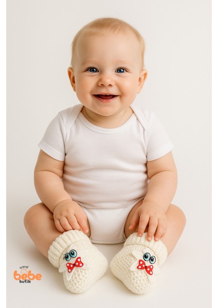 Yıldız Desenli Bebek Patik 1 Yaş %100 Triko Örgü Patik – Kız ve Erkek Bebek Için Örgü Pamuklu Patik modelleri