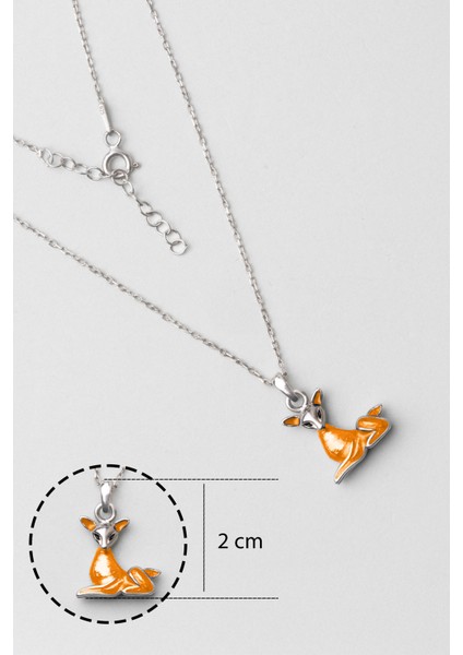 Turuncu Kedi 18 Ayar Beyaz Altın Kaplama 33 cm Gümüş Çocuk Kolye modelleri