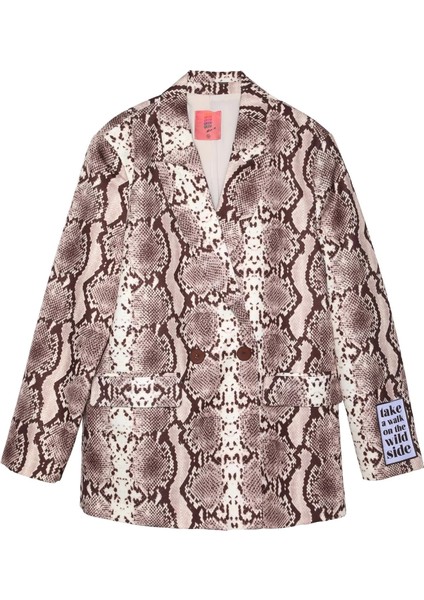 Yılan Desenli Ceket Kahve fiyatları