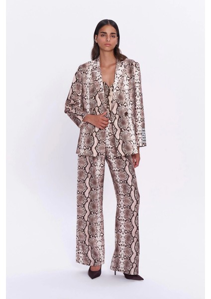 Yılan Desenli Ceket Kahve modelleri