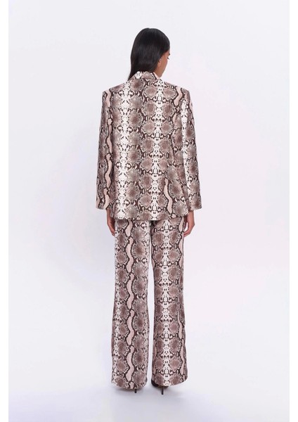 Yılan Desenli Ceket Kahve fırsatları