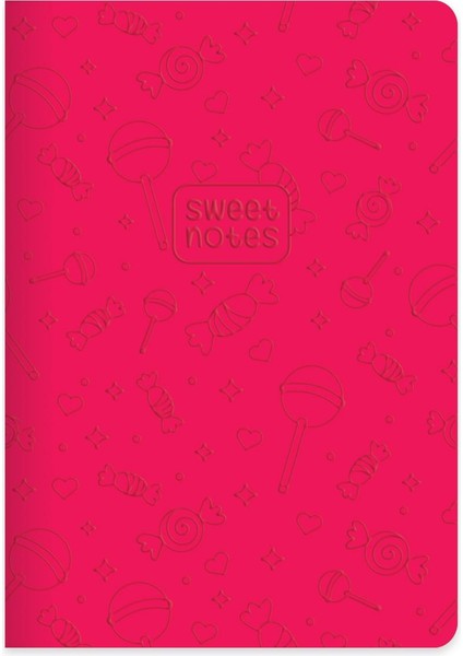 Çizgili Termo Deri ve Sert Kapak Neon Şeker Defter 14 x 20 cm - Pembe