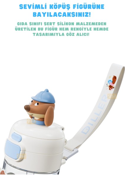 600ML Yeni Koleksiyon Sevimli Hayvanlar Süslü Pipetli/pipetsiz El Askılı Tritan Çocuk Matarası fiyatları