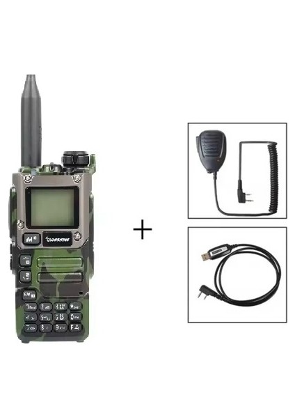 Si ile Quansheng Uv-K6 El Telsizi Tkstar Mayk-Program Kablo Paket Kamuflaj