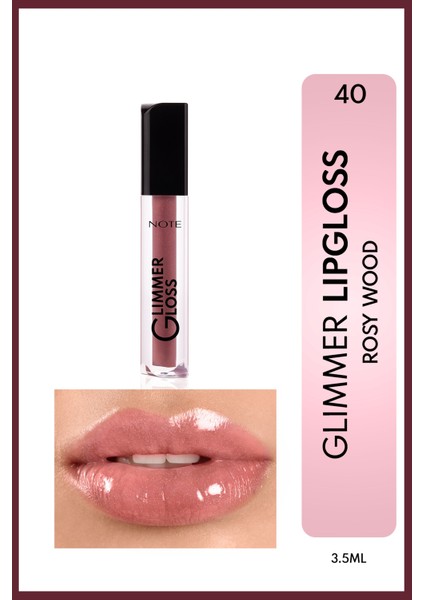Glimmer Gloss Işıltılı Nemlendirici Dudak Parlatıcısı - 40 Rosy Wood