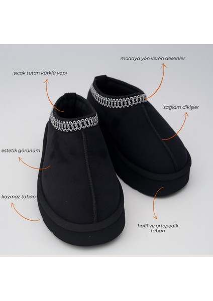 Kalın Tabanlı Içi Kürklü Kadın Sabo Bot fırsatları