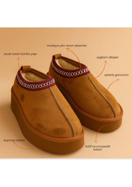 Kalın Tabanlı Içi Kürklü Kadın Sabo Bot fırsatları