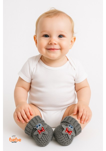 Yıldız Desenli Bebek Patik 1 Yaş %100 Triko Örgü Patik – Kız ve Erkek Bebek Için Örgü Pamuklu Patik modelleri