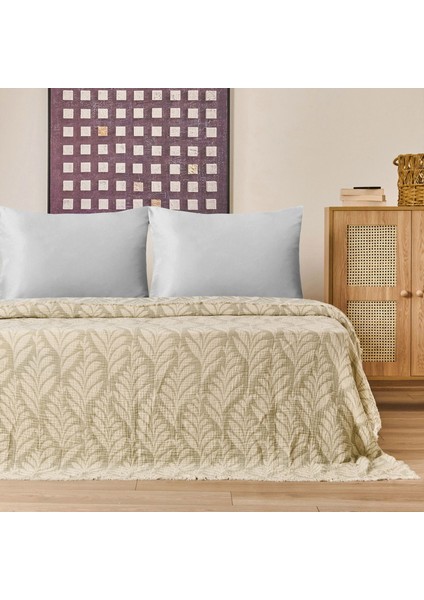 Soft Sardin Tek Kişilik Yatak Örtüsü - Ekru / Haki - 160X220 cm fiyatları