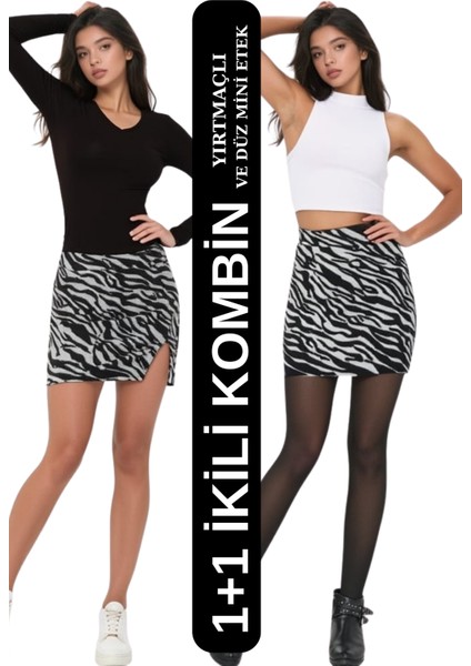 1+1 Yırtmaçlı ve Yırtmaçsız Mini Etek