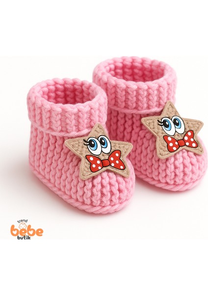 Yıldız Desenli Bebek Patik 1 Yaş %100 Triko Örgü Patik – Kız ve Erkek Bebek Için Örgü Pamuklu Patik fiyatları
