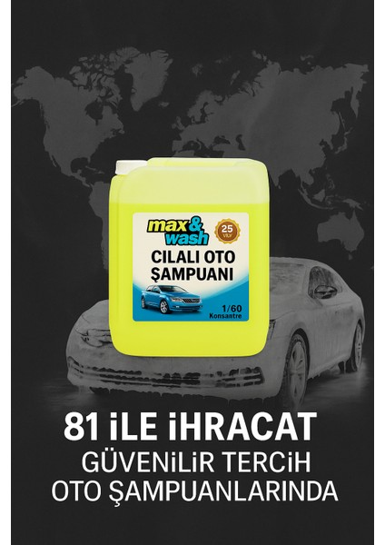 MAX WASH20KG Cilalı Oto Şampuan 1/60KONSANTRE fırsatları