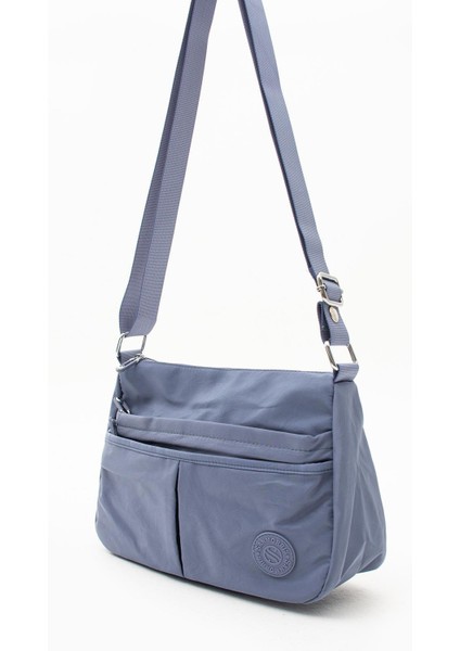 Kadın Suya Dayanıklı Kumaş Çok Gözlü Çapraz Askılı Okul Seyahat ve Omuz Çantası Mavi fiyatları