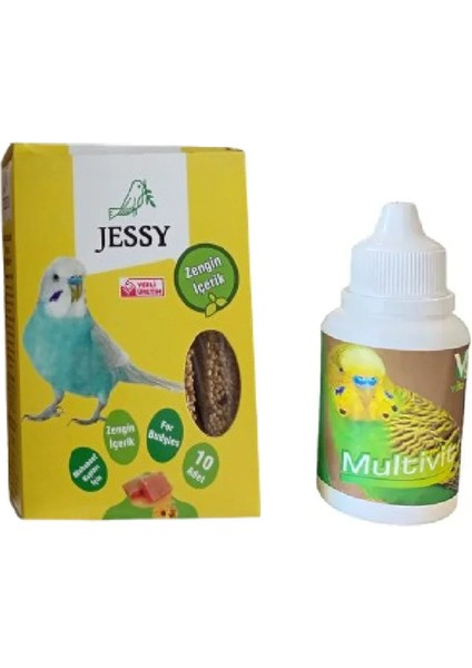 Kafes Kuşları Için Multivitamin 50 cc ve Jessy Ballı Kraker 10 Lu