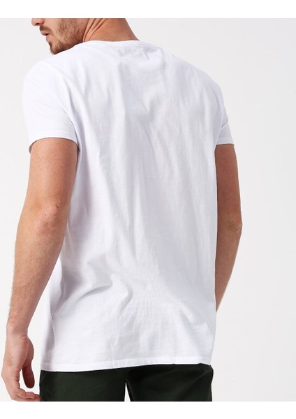 Erkek Beyaz Bisiklet Yaka T-Shirt fiyatları