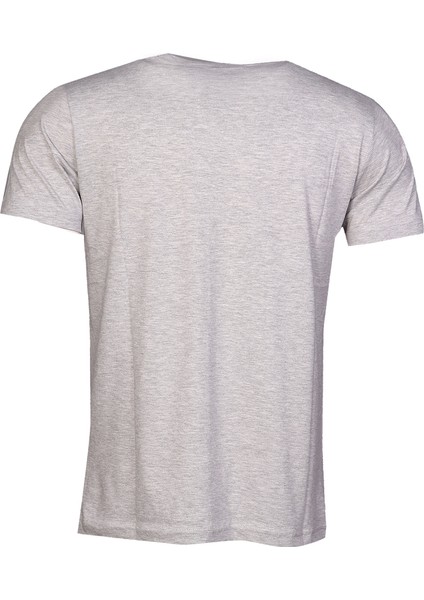 Raiden Erkek Gri Baskılı Bisiklet Yaka Tişört modelleri