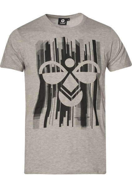 Raiden Erkek Gri Baskılı Bisiklet Yaka Tişört