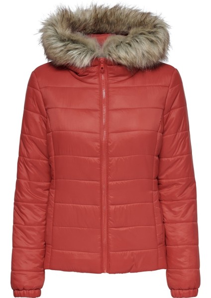 Onldogukan Fur Padded Kadın Kırmızı Mont fiyatları