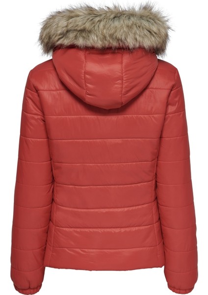 Onldogukan Fur Padded Kadın Kırmızı Mont modelleri