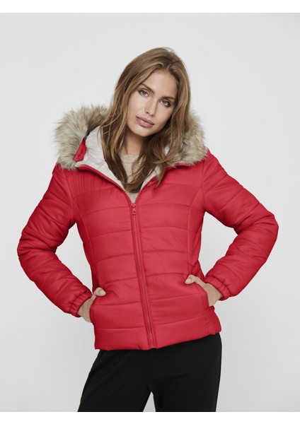 Onldogukan Fur Padded Kadın Kırmızı Mont fırsatları