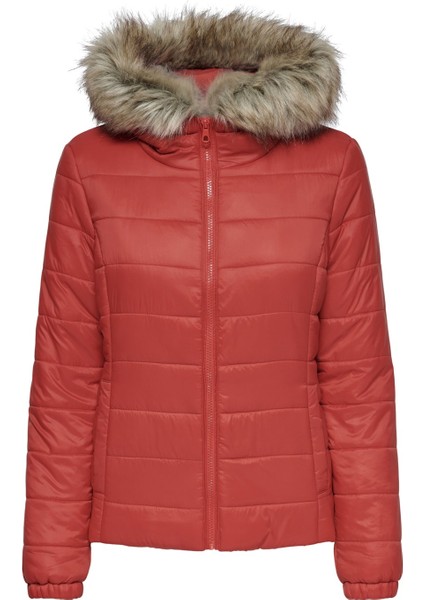 Onldogukan Fur Padded Kadın Kırmızı Mont indirimleri