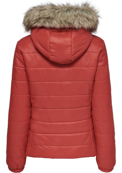 Onldogukan Fur Padded Kadın Kırmızı Mont