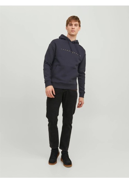 JJESTAR JJ SWEAT HOOD NOO Lacivert Erkek Sweatshirt