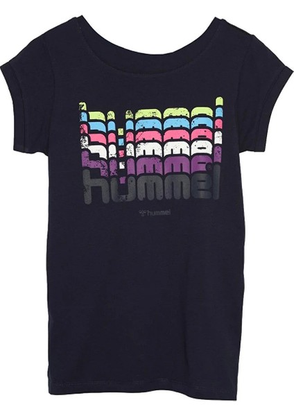 Catty Kadın Lacivert Baskılı Bisiklet Yaka Tişört